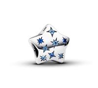Pandora Moments Star sterling silver charm with stellar blue, icy blue crystal and clear cubic zirconia