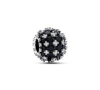 Pandora Moments Sterling silver charm with black crystal and clear cubic zirconia