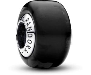 Pandora Moments Sterling silver charm with black Murano glass