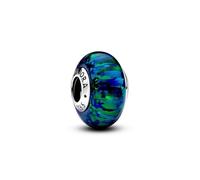 Pandora Moments Sterling silver charm with green blue lab-created opal