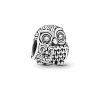 PANDORA Moments Sterling Silver Mother Owl and Baby Owl Charm 10.8 x 12 x 11.8mm (D/H/W), one size, Silver, No Gemstone