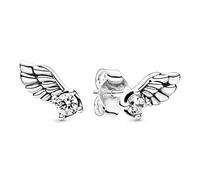 Pandora Moments Sterling Silver Sparkling Angel Wing Stud Earrings, No Box