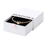 Pandora Moments Studded chain 14k gold-plated bracelet with heart clasp