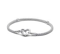 Pandora Moments Studded chain sterling silver bracelet with heart clasp, 16