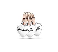 Pandora Moments Triple hearts sterling silver and 14k rose gold-plated splitable dangle