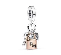 Pandora Moments Two-Tone Sterling Silver and 14k rose-gold plated charms