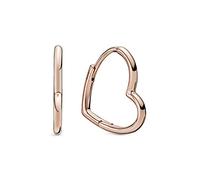 Pandora Moments Women's 14k Rose Gold-Plated Asymmetrical Heart Hoop Earrings, No Box