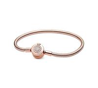 Pandora Moments Women's 14k Rose Gold-Plated Sparkling Crown O Snake Chain Bracelet, Size 20, No Box