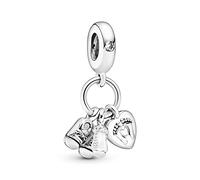 Pandora Jewelry Baby Bottle and Shoes Dangle Cubic Zirconia Charm in Sterling Silver