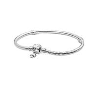 PANDORA Moments Women's Sterling Silver Daisy Clasp Chain Bracelet for Charms, Size 18, No Box