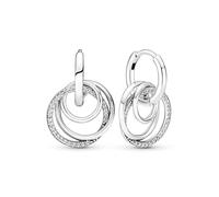 Pandora Moments Women's Sterling Silver Family Always Encircled Hoop Earrings, No Box
