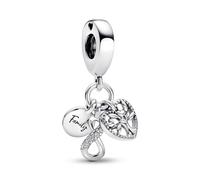 Pandora Moments Women's Sterling Silver Family Infinity Triple Dangle Charm, No Box