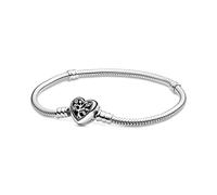 PANDORA Moments Women's Sterling Silver Family Tree Clasp Chain Bracelet for Charms, Size 19, No Box