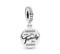 Pandora Moments Women's Sterling Silver Friends are Family Dangle Charm for Bracelet, No Box