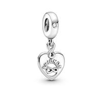 Pandora Moments Women's Sterling Silver Friends Forever Heart Dangle Charm, No Box