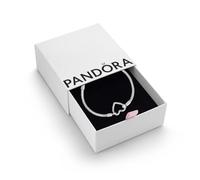 PANDORA Moments Women's Sterling Silver Heart Closure Snake Chain Bracelet, Size 18, With Gift Box
