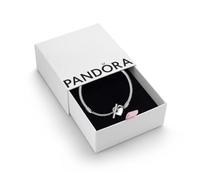 PANDORA Moments Women's Sterling Silver Heart T-Bar Snake Chain Bracelet, Size 23, With Gift Box