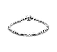 PANDORA Moments Women's Sterling Silver Iconic Snake Chain Bracelet for Charms, Size 19