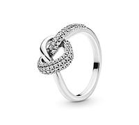 PANDORA Signature Women's Sterling Silver Sparkling Crown Cubic Zirconia Solitaire Ring, Size 48, No Box