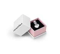 Pandora Moments Women's Sterling Silver Mother and Daughter Hearts Cubic Zirconia Dangle Charm for Bracelet, With Gift Box