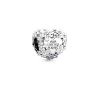 Pandora Moments Women's Sterling Silver Mum Daisy Heart Charm, No Box