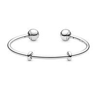PANDORA Moments Women's Sterling Silver Open Bangle Bracelet, Size 16, No Box
