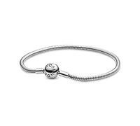 PANDORA Moments Women's Sterling Silver Smooth Snake Chain Bracelet for Charms, Size 18, No Box