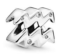 Pandora Moments Women's Sterling Silver Sparkling Aquarius Zodiac Charm, No Box