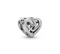 Pandora Moments Women's Sterling Silver Sparkling Entwined Hearts Charm, No Box