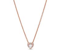 Pandora Rose Gold Sparkling Heart Necklace - 45cm