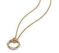 Pandora Essence 363882C00-45 Organic Shaped Bicolour Pendant Necklace 14 Carat Gold-Plated Sterling Silver Size: 45 cm, 45cm, Sterling Silver, No Gemstone