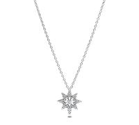 PANDORA Moments Pave-Polarstern North Star necklace pendant made of sterling silver with zirconia, size 45cm, 393600C01-45