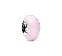 Pandora Moments Sterling silver charm with pink lab-created opal