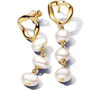 Pandora Essence 14k Gold-plated drop earrings with baroque white treated freshwater cultured pearl