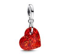 PANDORA Pandora Heart Sterling Silver Dangle Charm, Heart, Sterling Silver, No Gemstone