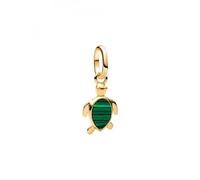 PANDORA Pandora ME 763823C01 Mini Green Turtle Charm with Malachite and Sterling Silver 14K Gold Plated Fits Me and Moments Pendants, 2.1x13.3x7.7mm