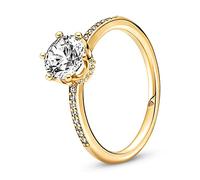 Pandora Gold Sparkling Crown Solitaire Ring - 50