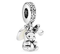 Pandora Passions Silver dangle with clear cubic zirconia and silver enamel