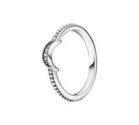 Pandora Passions Sparkling Crescent moon sterling silver ring with clear cubic zirconia, 56