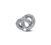 Pandora Pavé Infinity Knot Heart Charm 793771c01 - Sterling Silver, Cubic Zirconia