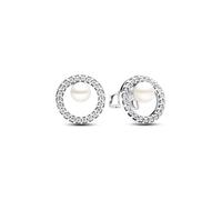 Pandora Pearl And Pavé Halo Earrings 293154C01