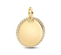 Pandora Gold Engravable Round Tag Pendant