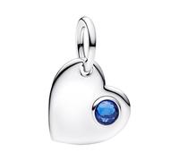 Pandora Silver September Birthstone Engravable Heart Dangle Charm