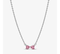 PANDORA Pink Cubic Zirconia Bow Necklace 394235C01-45