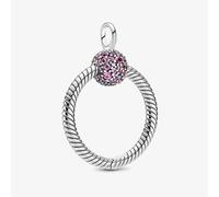 PANDORA Pink Pavé Snake Chain O Charm Holder 399097C02
