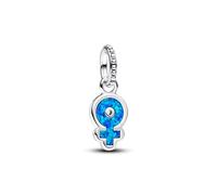 Pandora Powerful women sterling silver dangle with blue lab-created opal
