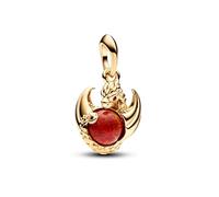 Pandora Project House Dragon fire 14k gold-plated dangle with salsa red crystal and red lab-created opal