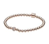 Pandora Purely Pandora Beads & Pavé 14k rose gold-plated bracelet with cubic zirconia, 21