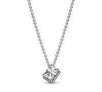 Pandora Rectangular Sparkling Halo Collier Necklace - Stunning Women's Jewelry - Great Gift for Her - Sterling Silver & Cubic Zirconia - 17.7'