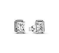Pandora Rectangular Sparkling Halo Stud Earrings